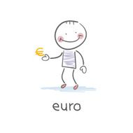 Man holding euro sign Illustration N2