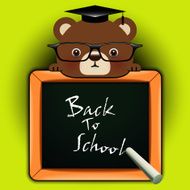 Funny bear around a blackboard N2