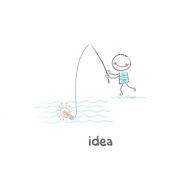 man catches his idea