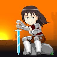 woman warrior on a horse vector
