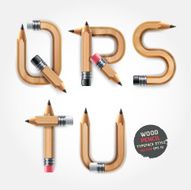 Wood pencil alphabet style