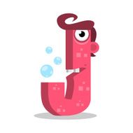 Letter J monster Vector illustration