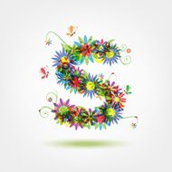 Floral letter for your design N3