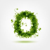 Green eco letter O for your design