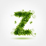 Green eco letter Z for your design