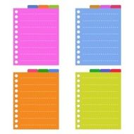 Four Colorful Lined Spiral Notepad Papers with Tabs