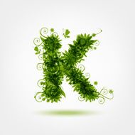 Green eco letter K for your design