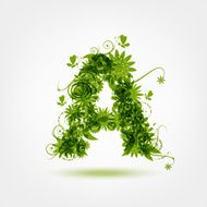 Green eco letter A for your design
