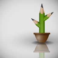 Pencil in the form of a cactus