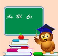 owl points to school