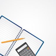 Calculator with pancel on paper N3