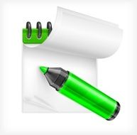 Highlighter and notebook