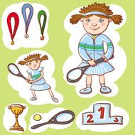 Little Girl Tennis Champion N2