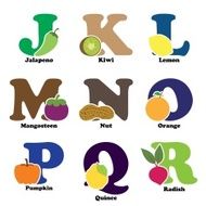 Fruit and vegetable alphabet