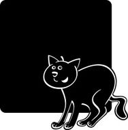 Color Black and Cat Cartoon