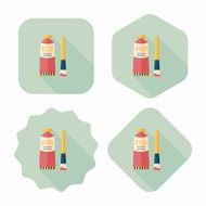 paint brush flat icon with long shadow eps 10 N17