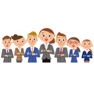 Female oriented businessman group
