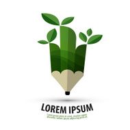 pencil vector logo design template ecology or nature icon