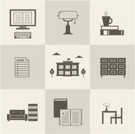 vector flat library icons N4