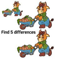 Find 5 differences (cow) N2