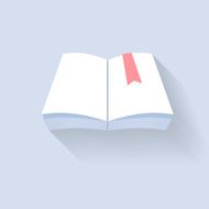 Open book with bookmark icon