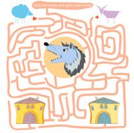 Funny labyrinth Help the sheep and goat come home N2