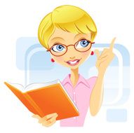 Woman in Eye Glasses Reading Book