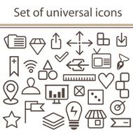 Set of universal icons for web and mobile (vector)