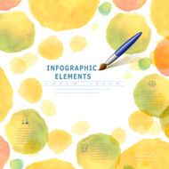 watercolor style education infographic with brush