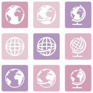 Vector Set of Globe Icons N5