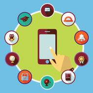 Flat concept set modern design with shadow education icons N47