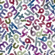 Striped colorful seamless pattern rounded lowercase letters