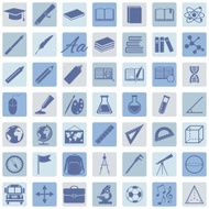 Vector Set of 49 Education Icons School and University N4