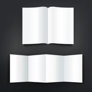 blank open magazine and brochure