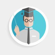 Vector round paper icon successful man N3