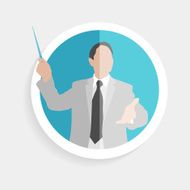 Vector round icon silhouette successful man N3