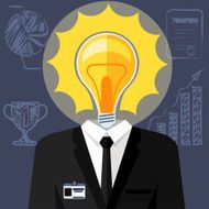 Bulb headed man Business man in suit