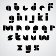 Digital style simple geometric font made with squares