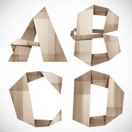 Origami style vector letters A B C D