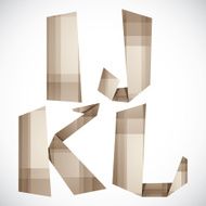 Origami style vector letters I J K L