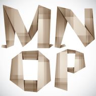 Origami style vector letters M N O P