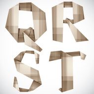 Origami style vector letters Q R S T