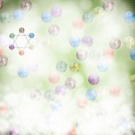 Molecule illustration green background N2