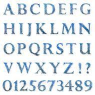Doodle scribble ballpoint alphabet and digits N2