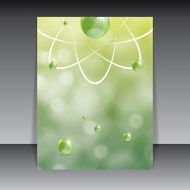 Molecule illustration green background N3