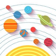 Solar system and space objects Vector set in flat style N4