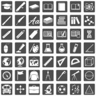 Vector Set of 49 Education Icons School and University N5