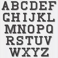 set of stylized retro font on background N2