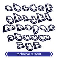 Typescript retro style technical 3D font contemporary shift