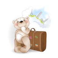 Bear with Luggage suitcase
